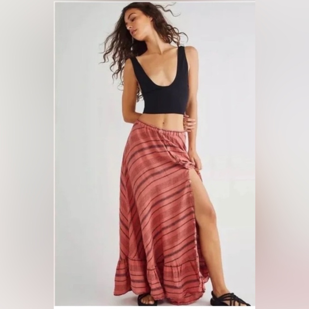 CP Shades x Free People Linen Lida Maxi Skirt